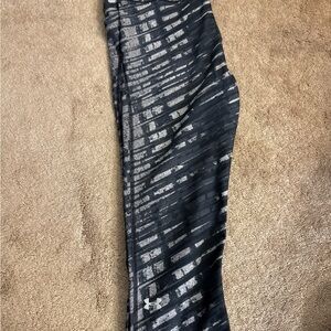 Under Armour Women's Striped Black and Gray leggings